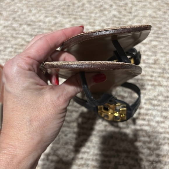 Tory Burch Square Toe Mini Miller Leather Thong Sandal 7.5 - Picture 3 of 9